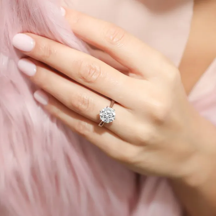 BERRICLE Rings Solitaire 38ct CZ Ring Set in Sterling Silver