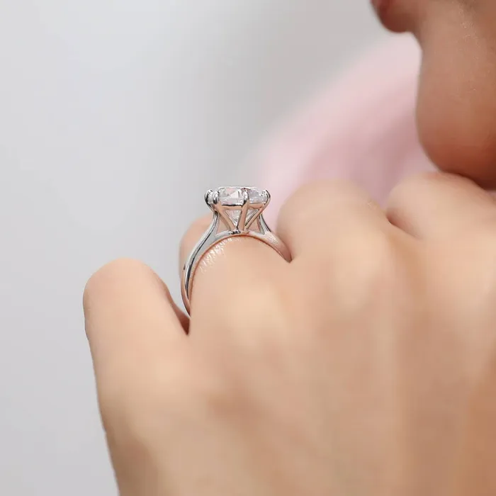 BERRICLE Rings Solitaire 38ct CZ Ring Set in Sterling Silver