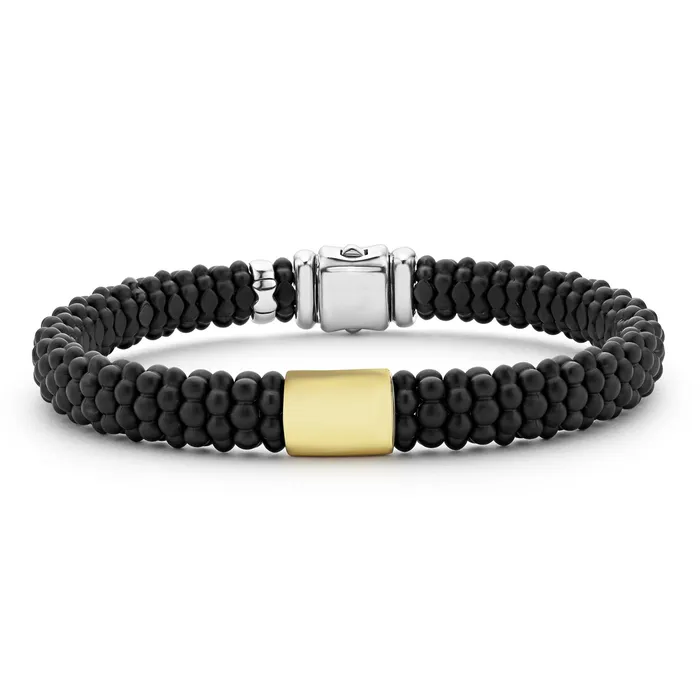 Bracelets LAGOS Black Caviar 18K Gold Matte Ceramic Beaded Bracelet 9mm