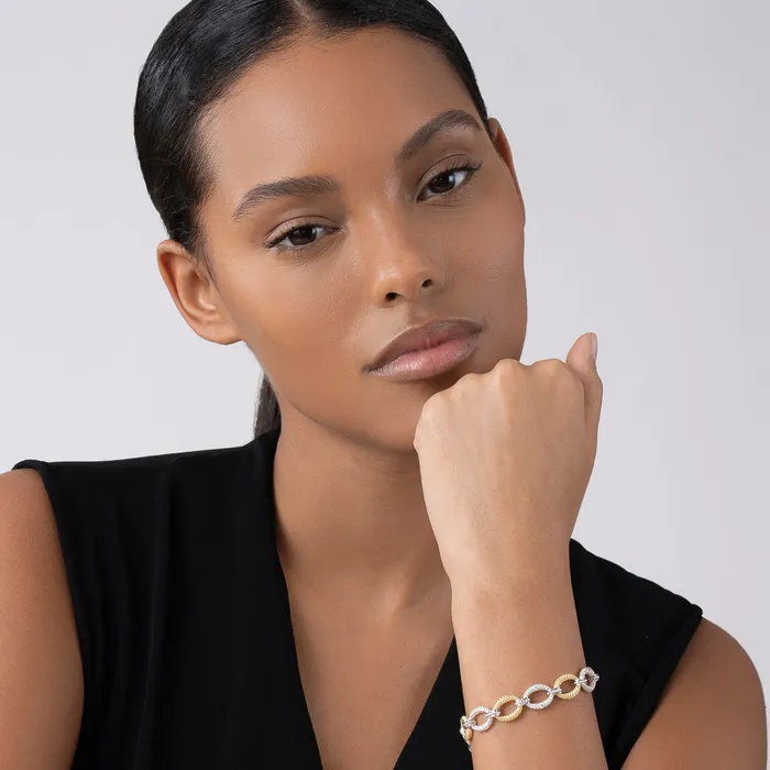Bracelets LAGOS Caviar Lux Three Station Diamond Link Bracelet Bracelets LAGOS Caviar Lux Three Station Diamond Link Bracelet