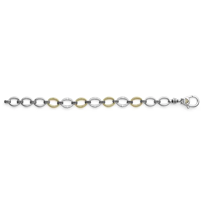 Bracelets LAGOS Caviar Lux Three Station Diamond Link Bracelet Bracelets LAGOS Caviar Lux Three Station Diamond Link Bracelet