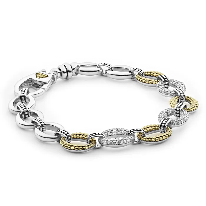 Bracelets LAGOS Caviar Lux Three Station Diamond Link Bracelet Bracelets LAGOS Caviar Lux Three Station Diamond Link Bracelet