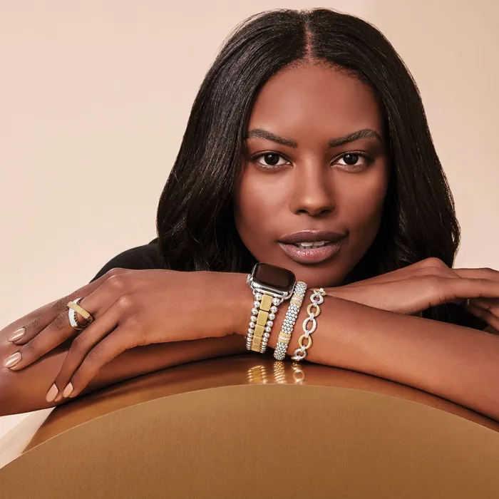 Bracelets LAGOS Caviar Lux Three Station Diamond Link Bracelet Bracelets LAGOS Caviar Lux Three Station Diamond Link Bracelet