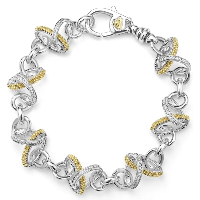 Bracelets LAGOS Caviar Lux TwoTone Link Diamond Bracelet