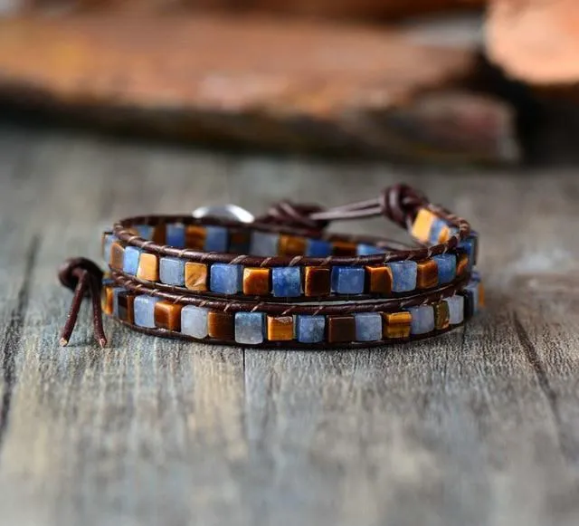 Bracelets WickedAF Natural Jasper Stone Leather Bracelet 6 Colors Bracelets WickedAF Natural Jasper Stone Leather Bracelet 6 Colors