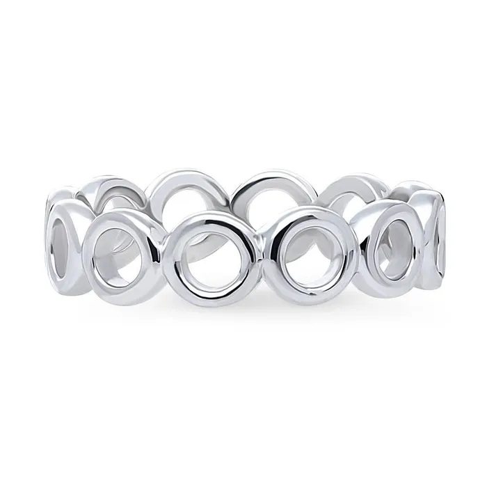 Bubble Open Circle Stackable Band in Sterling Silver BERRICLE Rings