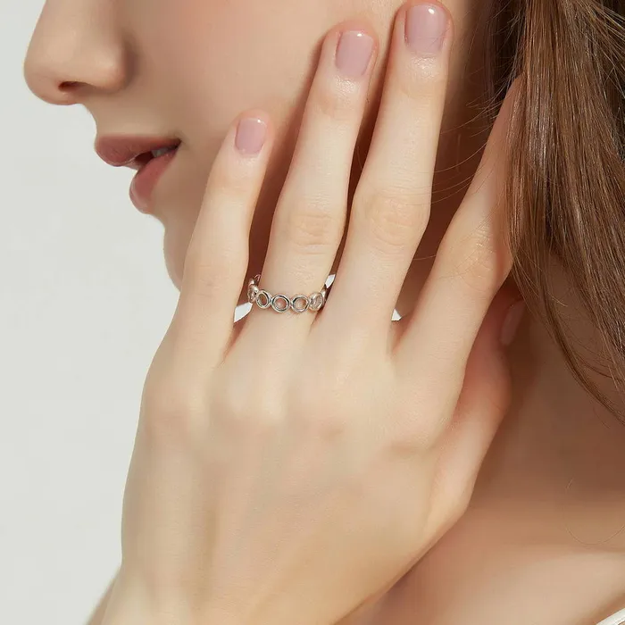 Bubble Open Circle Stackable Band in Sterling Silver BERRICLE Rings