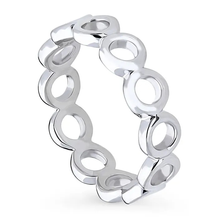 Bubble Open Circle Stackable Band in Sterling Silver BERRICLE Rings