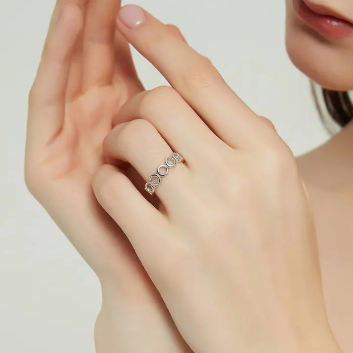 Bubble Open Circle Stackable Band in Sterling Silver BERRICLE Rings