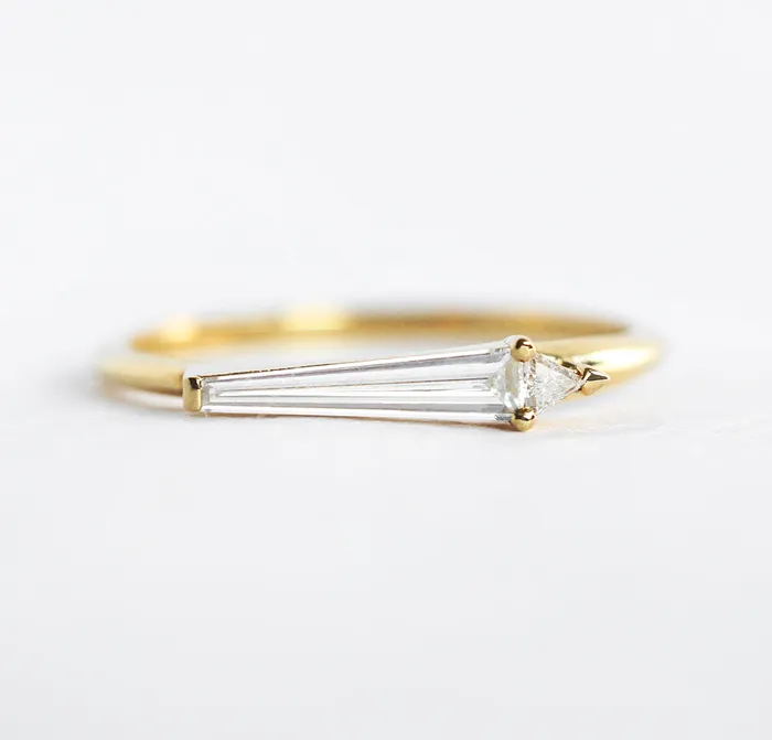 Capucinne Rings Clementine Baguette Diamond Ring