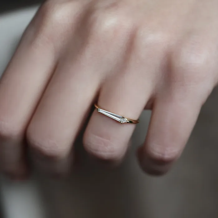 Capucinne Rings Clementine Baguette Diamond Ring