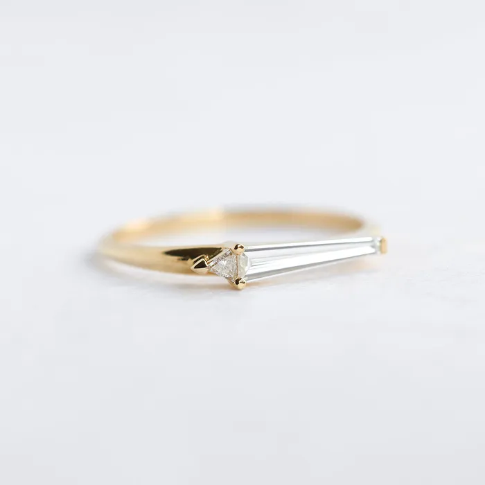 Capucinne Rings Clementine Baguette Diamond Ring