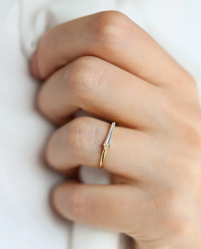 Capucinne Rings Clementine Baguette Diamond Ring