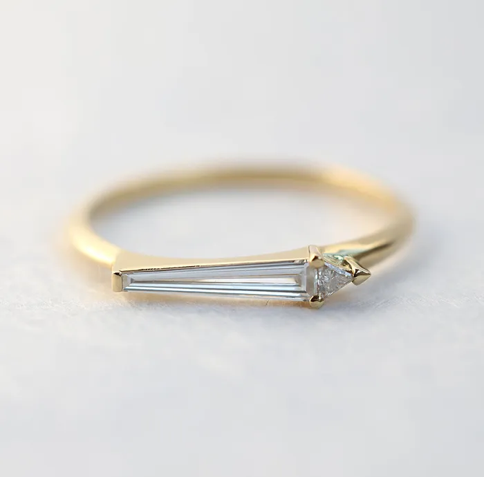 Capucinne Rings Clementine Baguette Diamond Ring