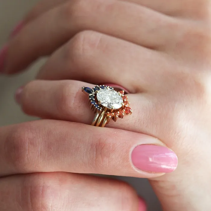Capucinne Rings Daya Oval Diamond Ring