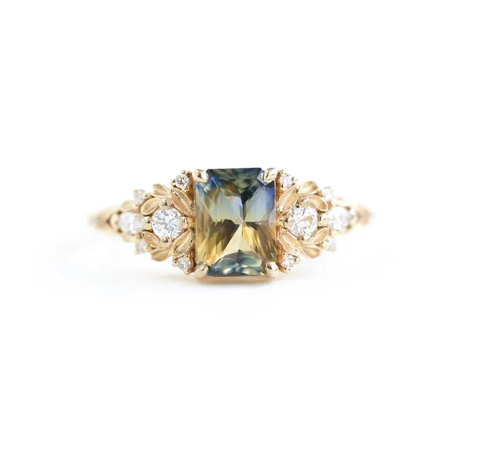 Capucinne Rings Eryn Sapphire Engagement Ring Gold Elvish Diamond Engagement Ring Capucinne Rings Eryn Sapphire Engagement Ring Gold Elvish Diamond Engagement Ring