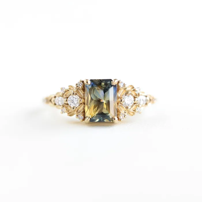 Capucinne Rings Eryn Sapphire Engagement Ring Gold Elvish Diamond Engagement Ring Capucinne Rings Eryn Sapphire Engagement Ring Gold Elvish Diamond Engagement Ring