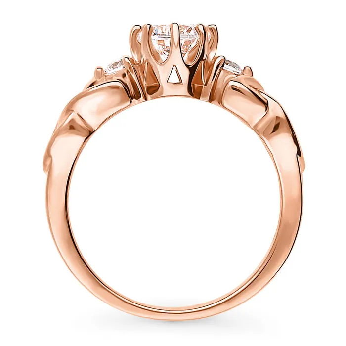 Celtic Knot 3Stone CZ Ring in Rose Gold Plated Sterling Silver BERRICLE Rings