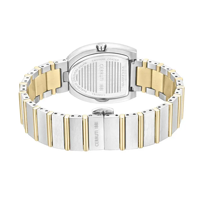 Cerruti Lerici Ladies MOP Dial Stainless Steel Silver Gold Plated Watch Cerruti Earrings