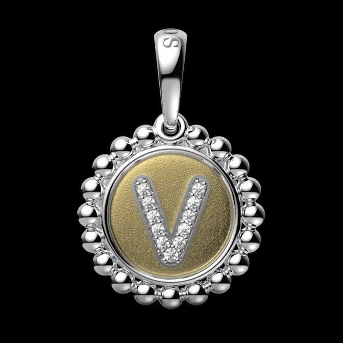 Charm Necklaces Signature Caviar Diamond V Initial Charm lagosdev Charm Necklaces Signature Caviar Diamond V Initial Charm lagosdev