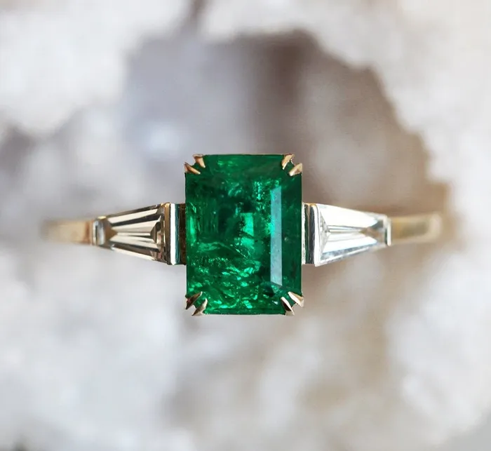 Cleo Emerald Ring Set Capucinne Rings