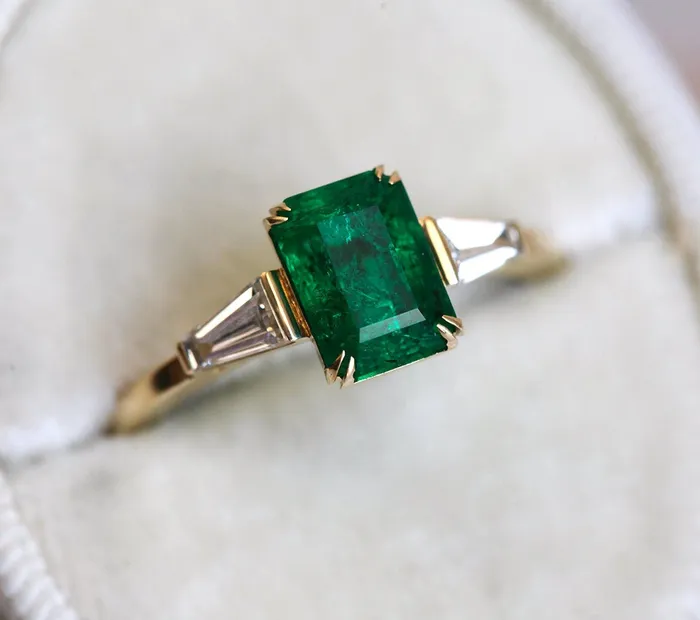 Cleo Emerald Ring Set Capucinne Rings
