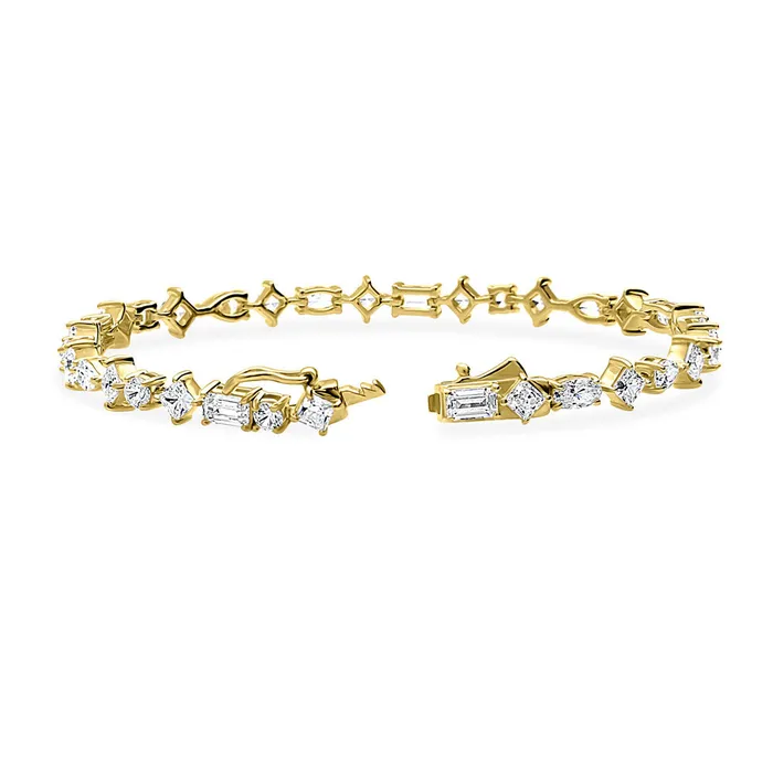 Cluster CZ Tennis Bracelet in Gold Flashed Sterling Silver BERRICLE Bracelets