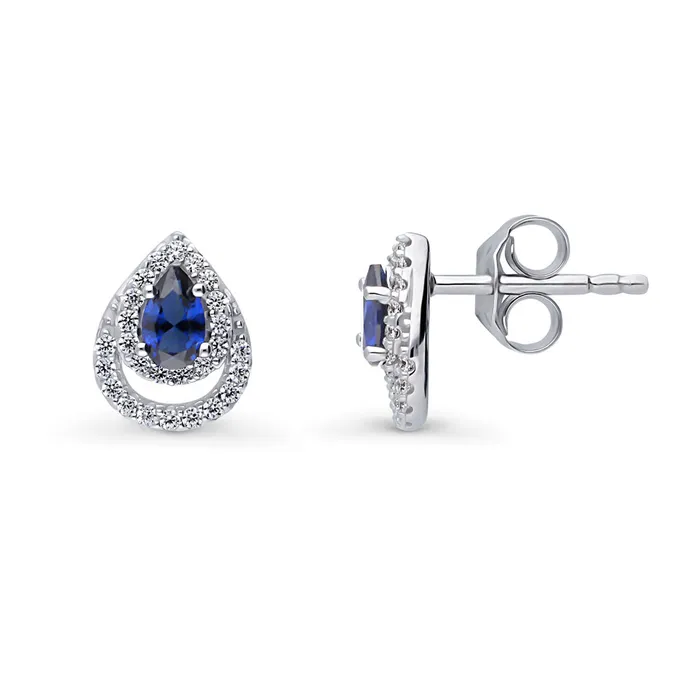 Earrings BERRICLE Teardrop CZ Stud Earrings in Sterling Silver