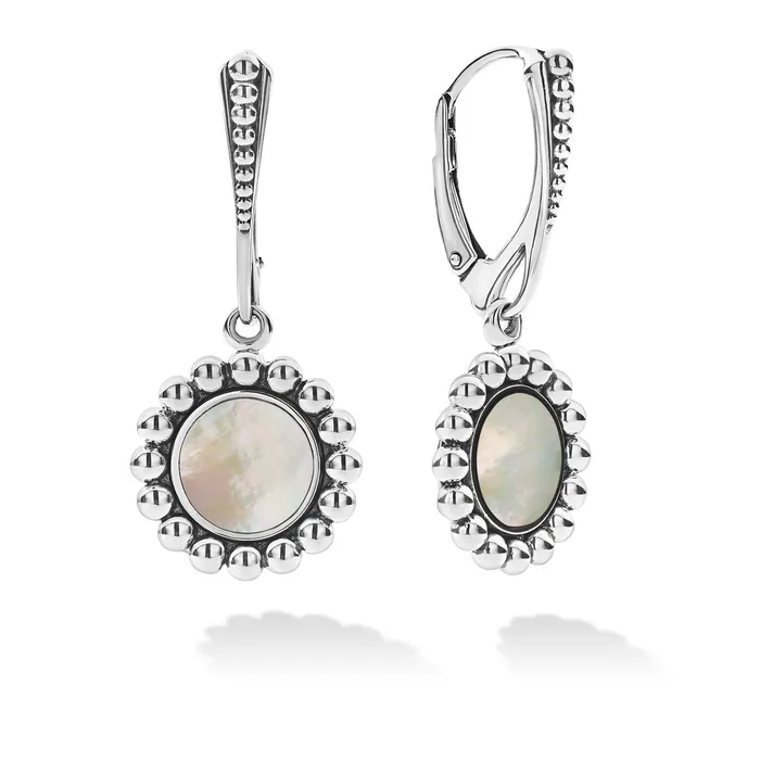 Earrings Lagos Maya Small Mother of Pearl Circle Drop Earrings