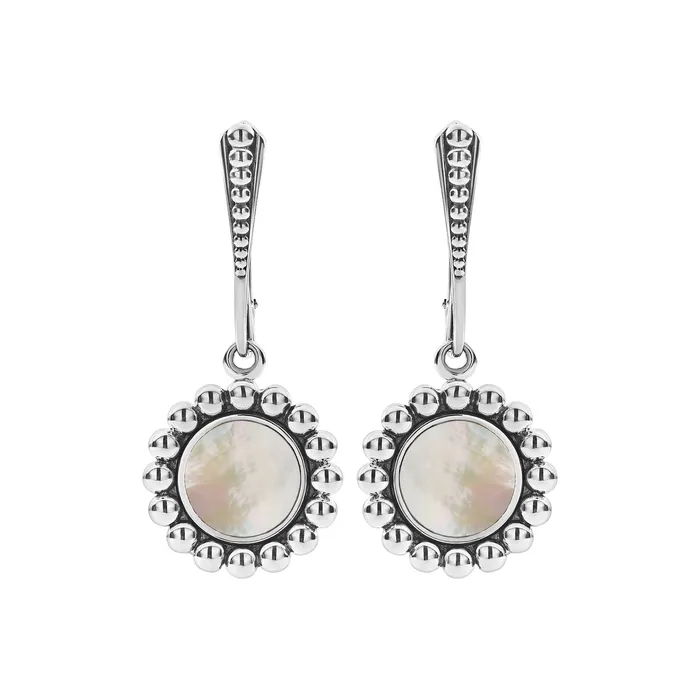 Earrings Lagos Maya Small Mother of Pearl Circle Drop Earrings