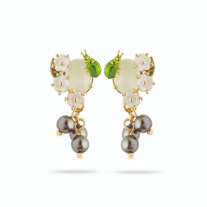 Earrings Les Nereides Les Nereides Blueberry and Scarab Beetle Post Earrings Earrings Les Nereides Les Nereides Blueberry and Scarab Beetle Post Earrings