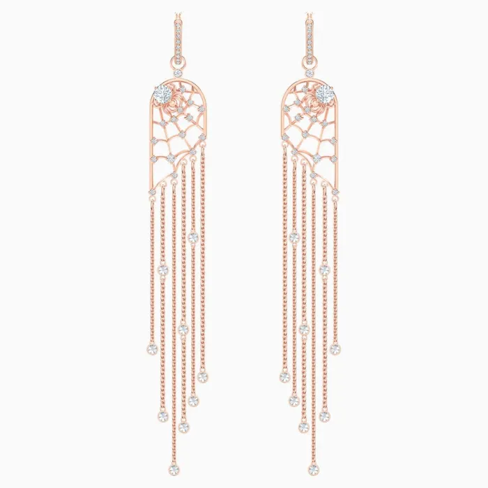 Earrings SwarovskiPrecisely Chandelier Pierced EarringsWhite RoseGold Tone One Size Swarovski