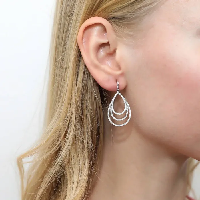 Earrings Teardrop CZ Dangle Earrings in Sterling Silver BERRICLE