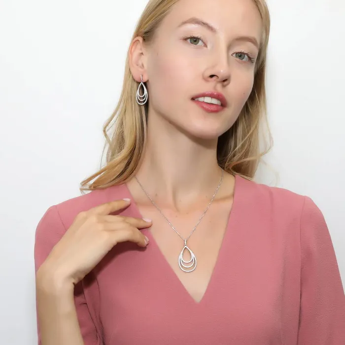 Earrings Teardrop CZ Dangle Earrings in Sterling Silver BERRICLE