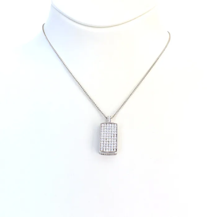 Esprit Necklaces Esprit Necklace Silver Color Chain With Bar Pendant With Stone 925 Silver Esprit Necklaces Esprit Necklace Silver Color Chain With Bar Pendant With Stone 925 Silver