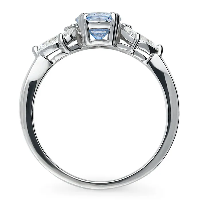 Flower Blue CZ Ring in Sterling Silver BERRICLE Rings