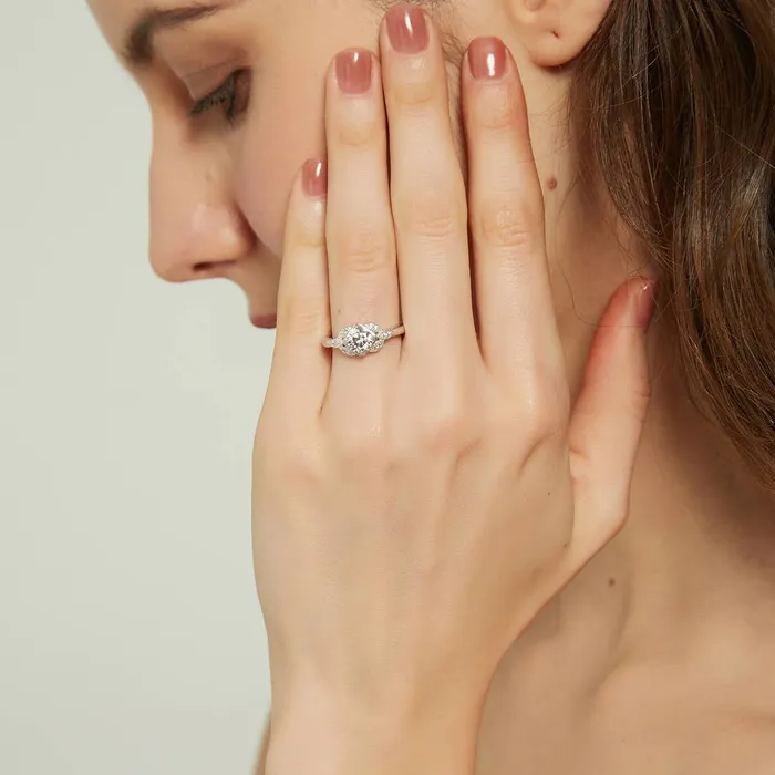 Flower Solitaire 08ct CZ Ring in Sterling Silver BERRICLE Rings