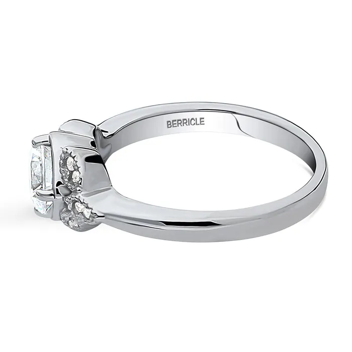Flower Solitaire 08ct CZ Ring in Sterling Silver BERRICLE Rings