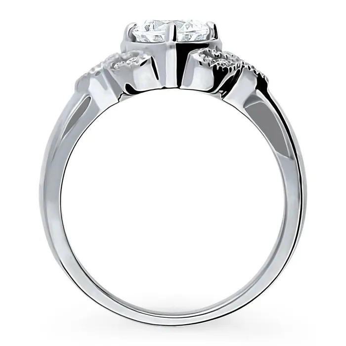 Flower Solitaire 08ct CZ Ring in Sterling Silver BERRICLE Rings
