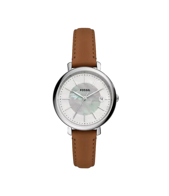 Fossil Jacqueline SolarPowered Brown LiteHide Leather Watch Fossil Watches