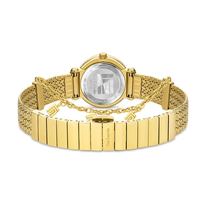 Guy Laroche Watches Guy Laroche Betty Ladies Pink Dial Gold Plated Watch