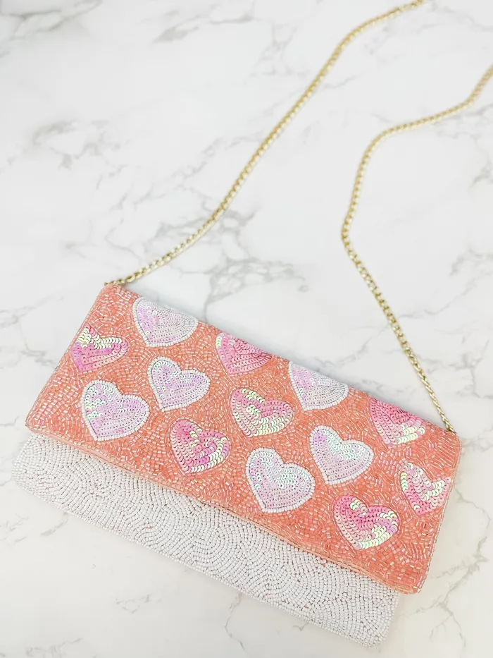 Heart Beaded Clutch Prep Obsessed PR Necklaces