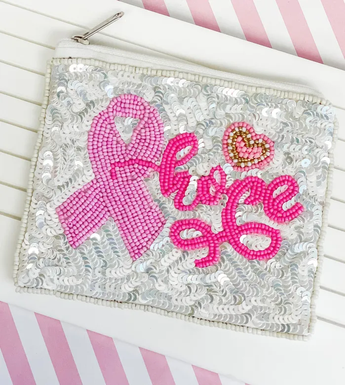 Hope Charm Beaded Zip Pouch Prep Obsessed PR Charm Necklaces
