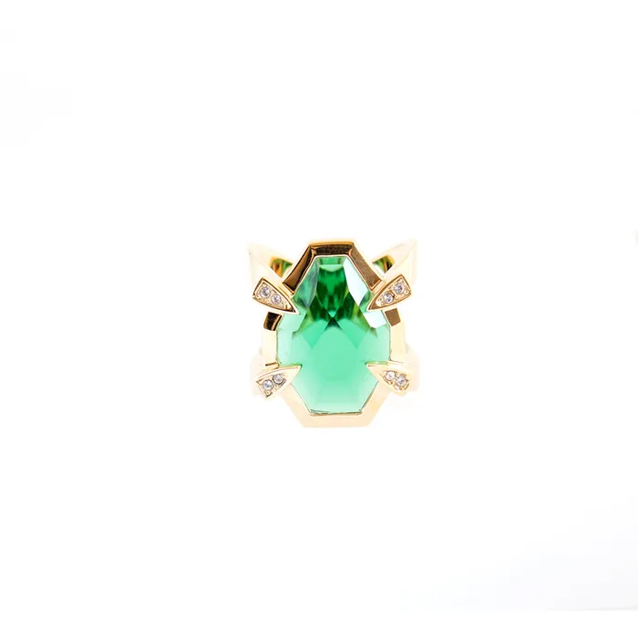 Just Cavalli Just Cavalli Ring WithGreen Stone Snake Head Size 8 Rings