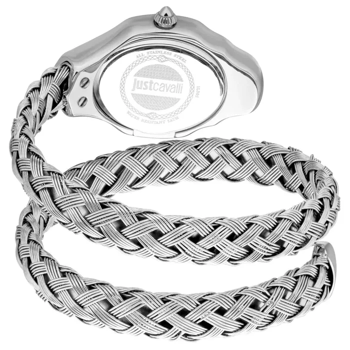 Just Cavalli Watches Just Cavalli Twined Ladies Blue Silver Signature Snake Watch
