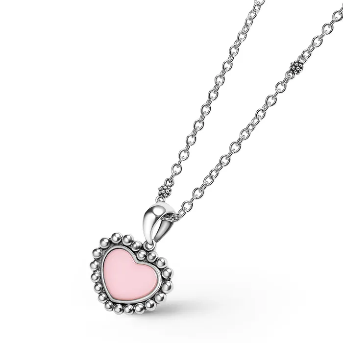 LAGOS Necklaces Maya Pink Ceramic Heart Necklace LAGOS Necklaces Maya Pink Ceramic Heart Necklace