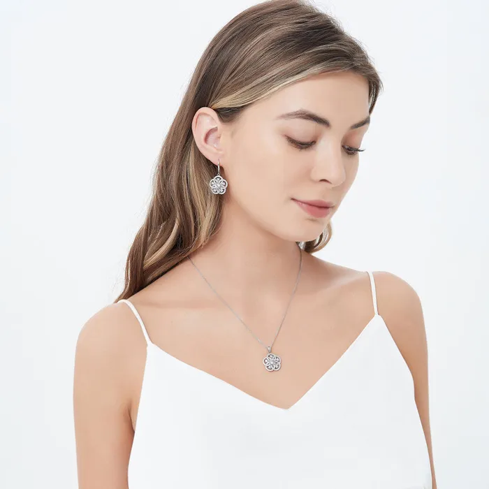 Necklaces BERRICLE Flower CZ Pendant Necklace in Sterling Silver