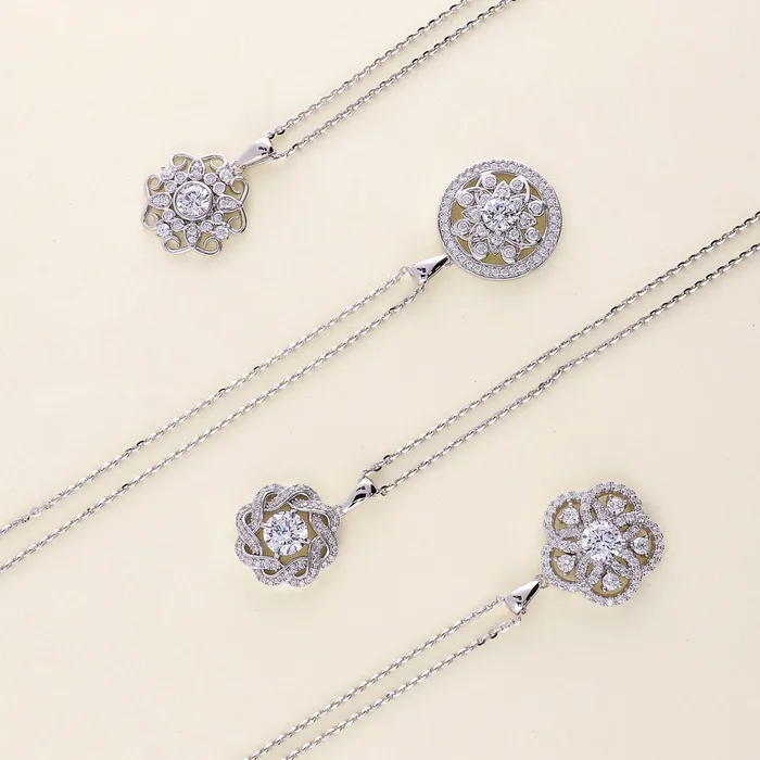 Necklaces BERRICLE Flower CZ Pendant Necklace in Sterling Silver