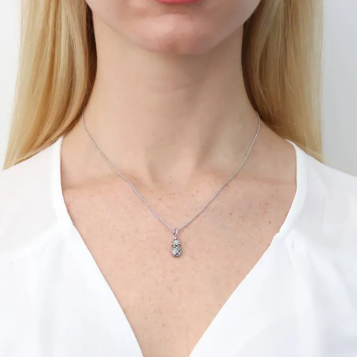 Necklaces BERRICLE Pineapple CZ Necklace in Sterling Silver