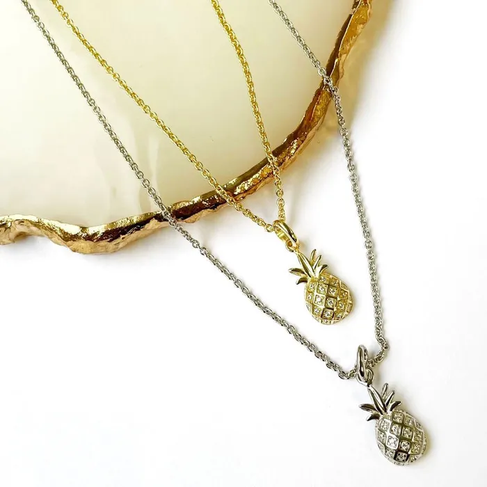 Necklaces BERRICLE Pineapple CZ Necklace in Sterling Silver